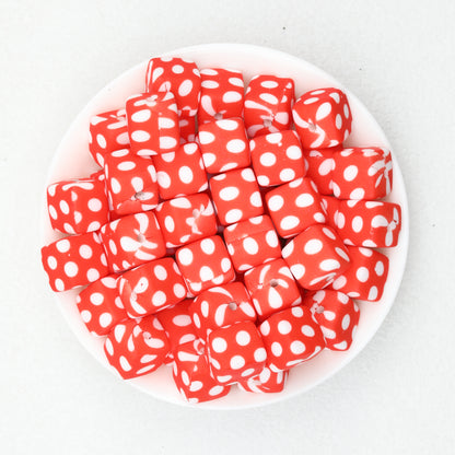 Geometric Pattern 13.5mm Square Silicone Beads with 2.5mm Hole 50pcs 3
