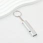 Survival Whistle Keychain Flat Aluminum Alloy Double Tube Self Defense