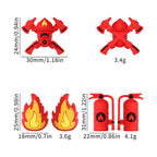 Silicone 3D Focal Beads Fire Fighting Fire Helmet Crossed Axes 20pcs 10