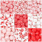 Valentine Theme 15mm Silicone Beads Printed Pattern 50pcs