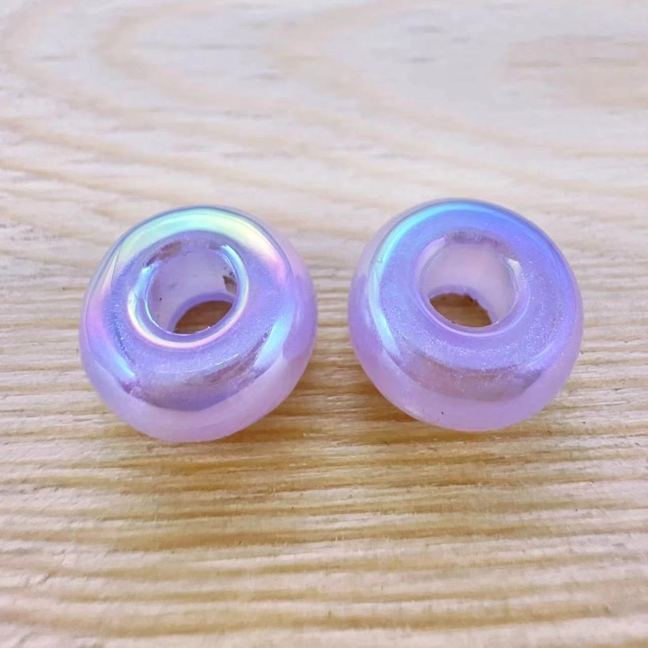 Acrylic Large Hole Spacer Beads 14mm AB Colorful 31pcs 17