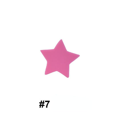 14mm Star Silicone Beads Solid Colors Matte Finish 50pcs 8