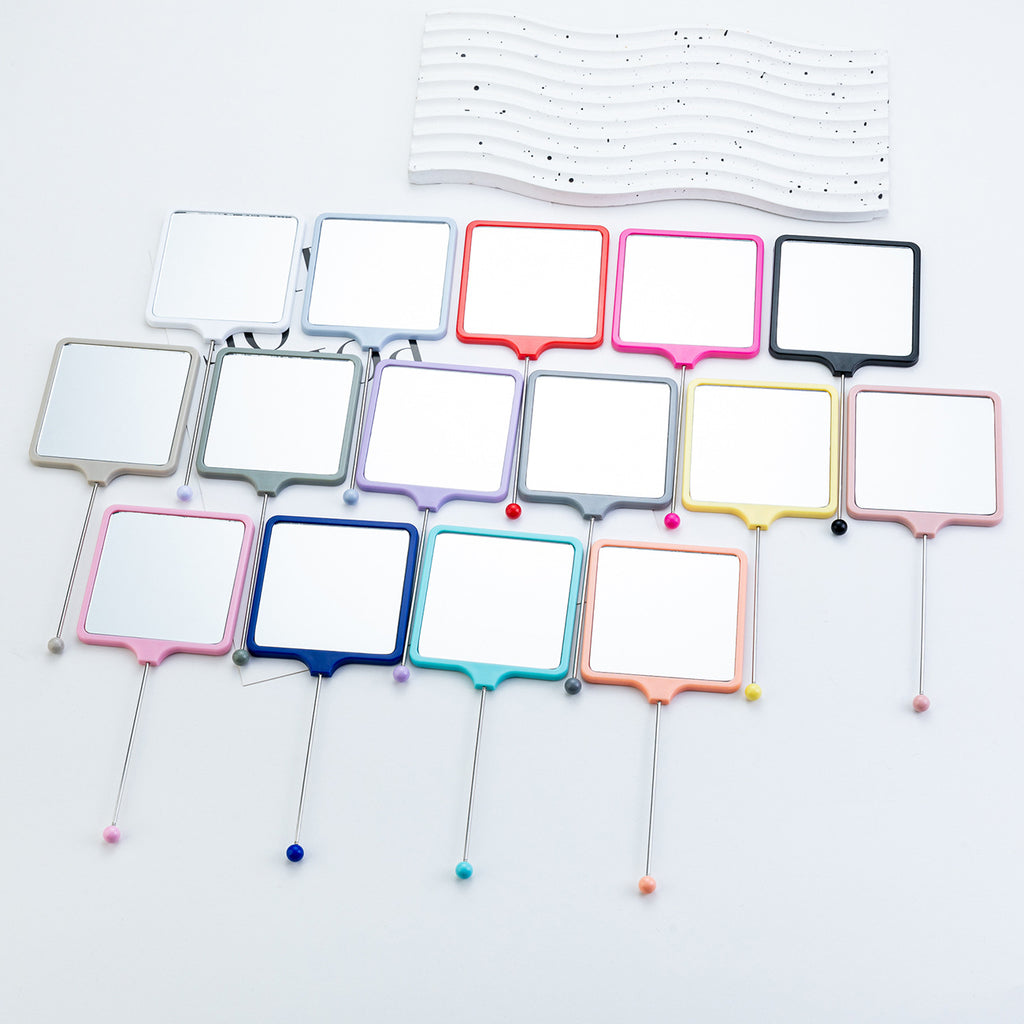 Beadable Plastic Mirrors Handheld Square