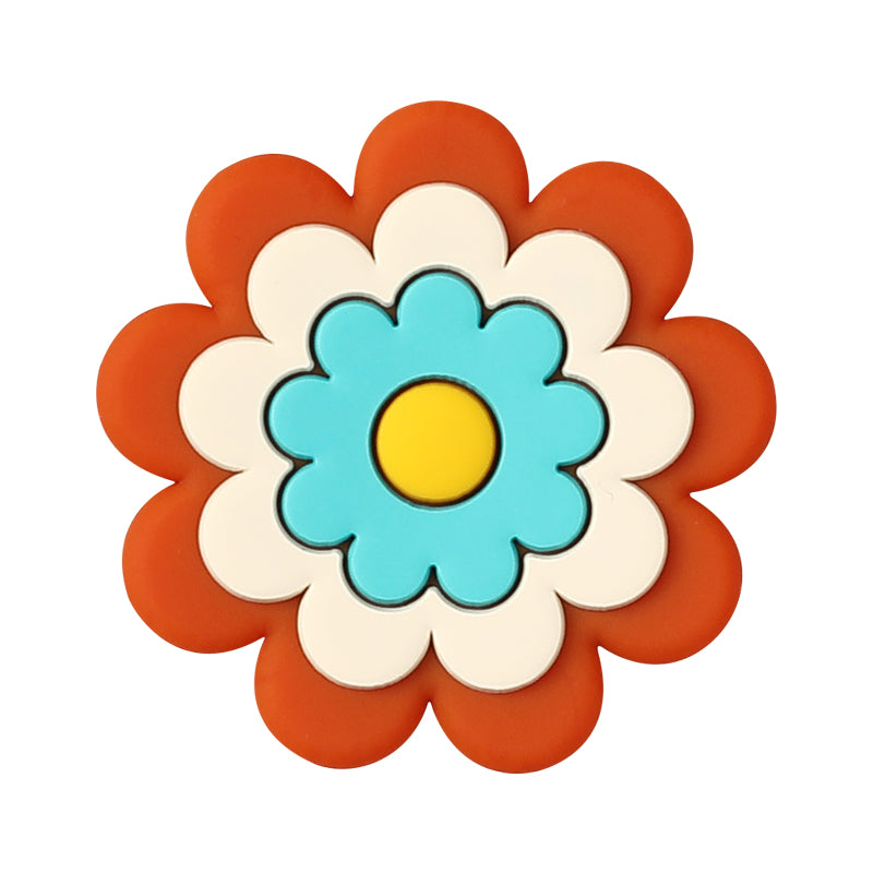 Silicone Focal Beads Bohemian Seven Flowers Layered Petal Design 20pcs 14
