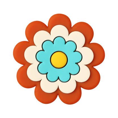 Silicone Focal Beads Bohemian Seven Flowers Layered Petal Design 20pcs 14