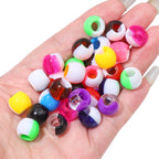 Large Hole Acrylic Beads 12mm Two-Tone Mixed Colors 60pcs 5