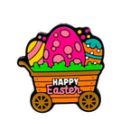 Silicone Focal Beads Easter Eggs Trolley Lettering Happy Easter Text