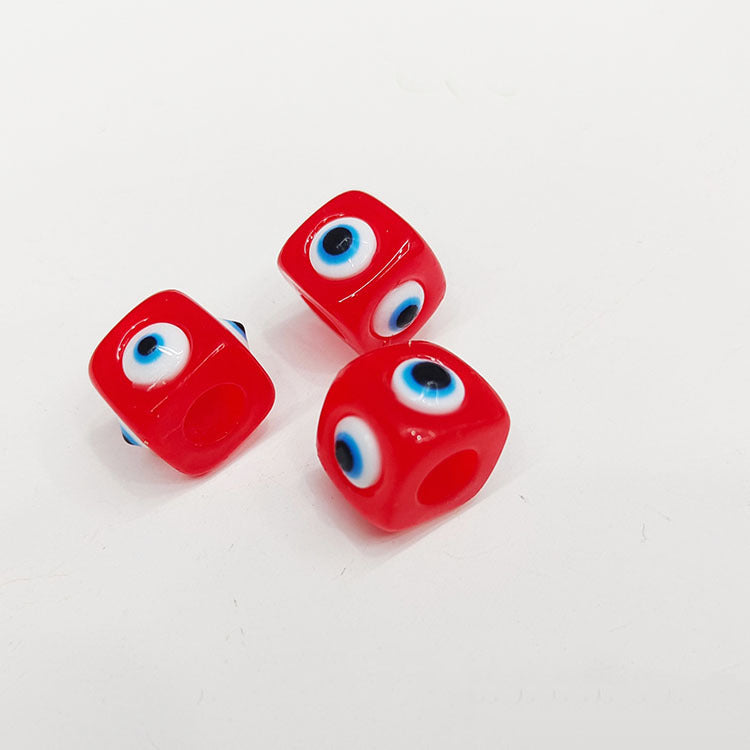 Evil Eye Resin Tube Beads 12mm Glossy Colorful 20pcs 4