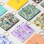 PU Card Holder Keychain Multi Patterned