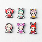 Colorful Animal Character Silicone Focal Beads 20pcs