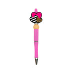 Silicone Focal Beads Three Loves Heart Stripes Leopard Print 20pcs 3
