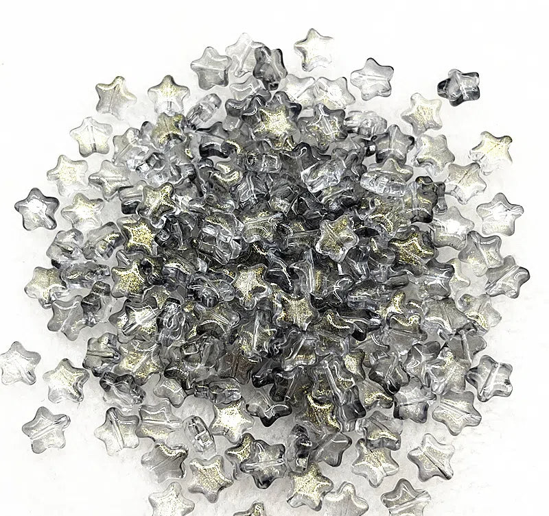 Pentagonal Star Glass Beads 8mm Transparent Pastel Colors 30pcs 20