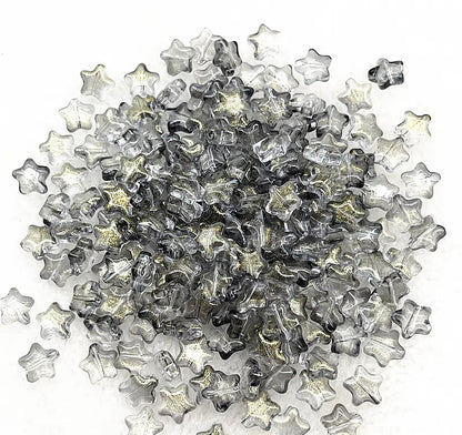 Pentagonal Star Glass Beads 8mm Transparent Pastel Colors 30pcs 20