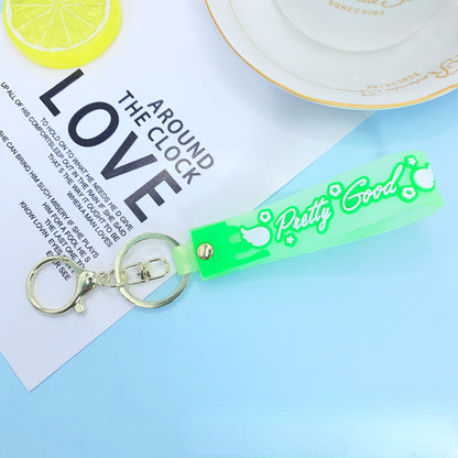 Silicone Transparent Wristlet Keychain Pastel Colors Durable Lightweight 5