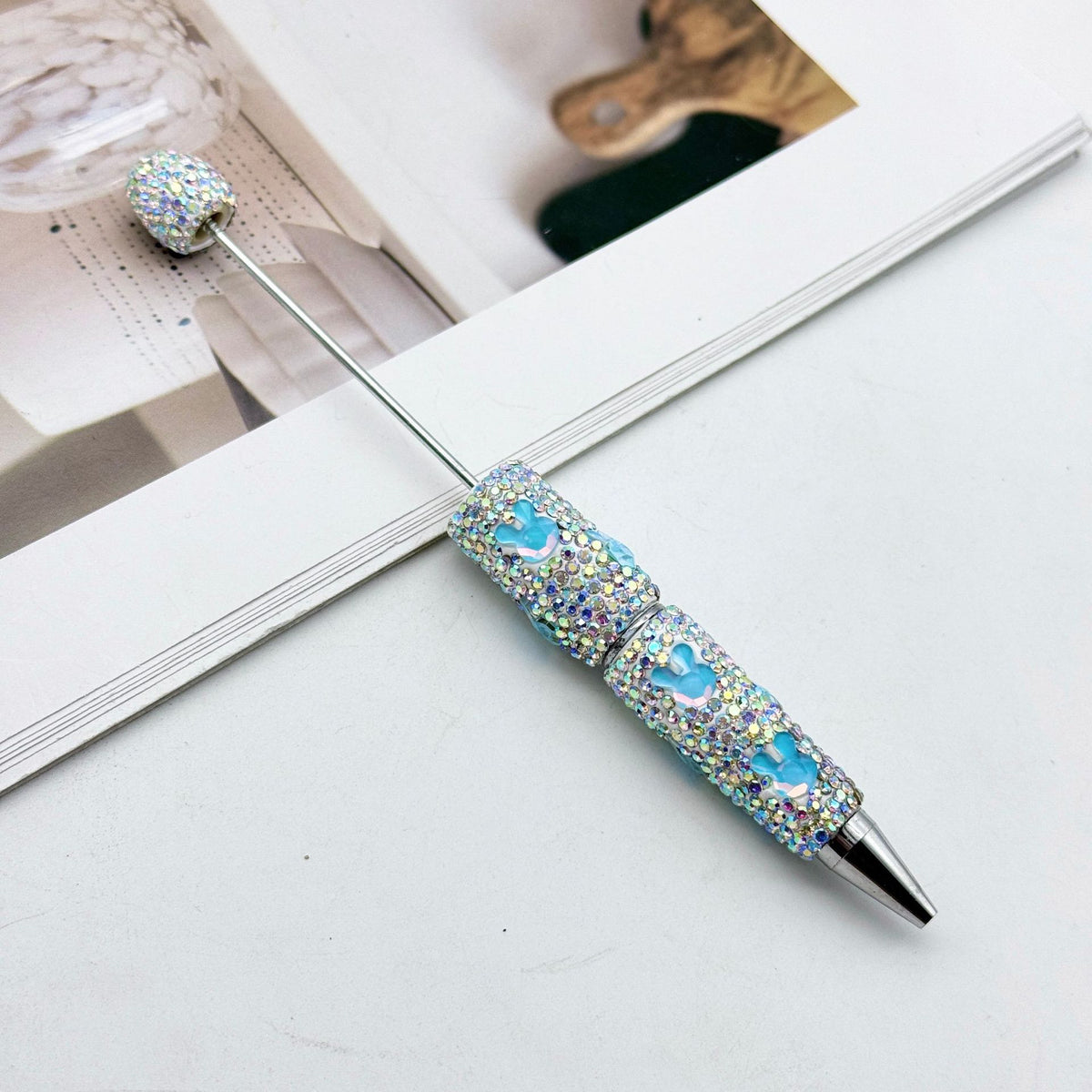 Love Rabbit Colored Rhinestones Beadable Pen 11