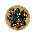 Silicone Focal Beads Merry Grinchmas Holiday Text with Santa Hat 20pcs 2