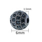 Fancy Zirconia Paved Brass Round Beads 6mm 8mm 10mm 30pcs 27