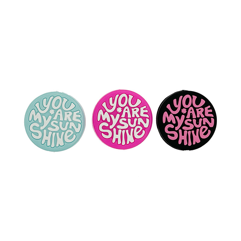 Silicone Focal Beads You Are My Sunshine Circle Badge 20pcs