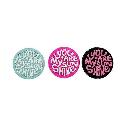 Silicone Focal Beads You Are My Sunshine Circle Badge 20pcs