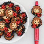 Halloween Hermione Character Cat Silicone Focal Beads 20pcs