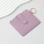 PU Card Holder Keychain Multi Patterned - C7 Light purple