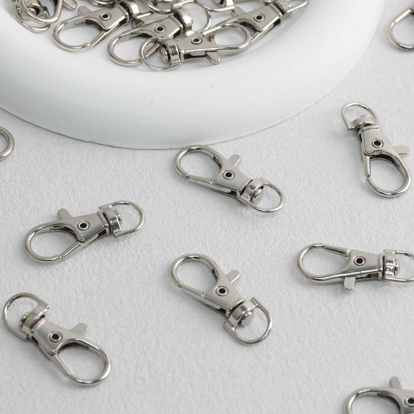 Zinc Alloy Swivel Lobster Claw Clasps Metal Nickel Plated 20pcs
