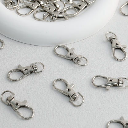 Zinc Alloy Swivel Lobster Claw Clasps Metal Nickel Plated 20pcs