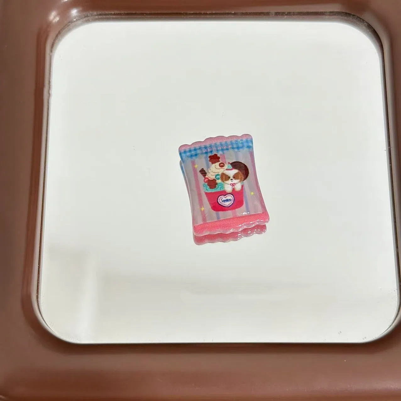 Square Acrylic Beads 20mm Cartoon Animal Illustration Snack Bag 10pcs 2