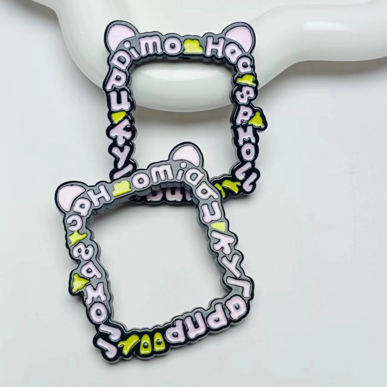 Hand Painted Cat Photo Frame Acrylic Bead Frames 5pcs 3