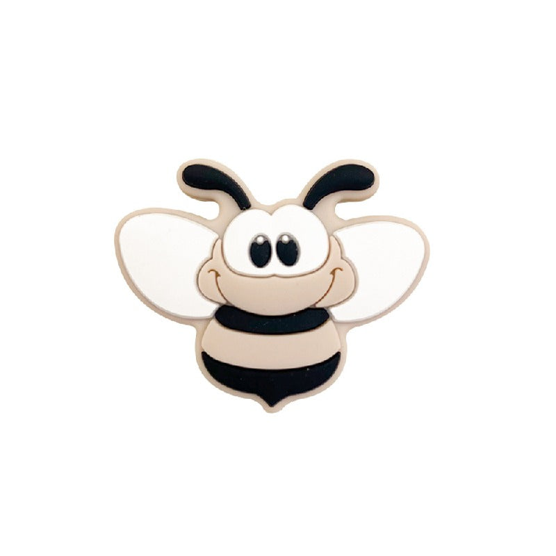 Silicone Focal Beads Bee With Large Eyes Pastel Colors 10pcs 6