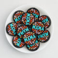 Floral Mother Silicone Focal Beads Round 20pcs