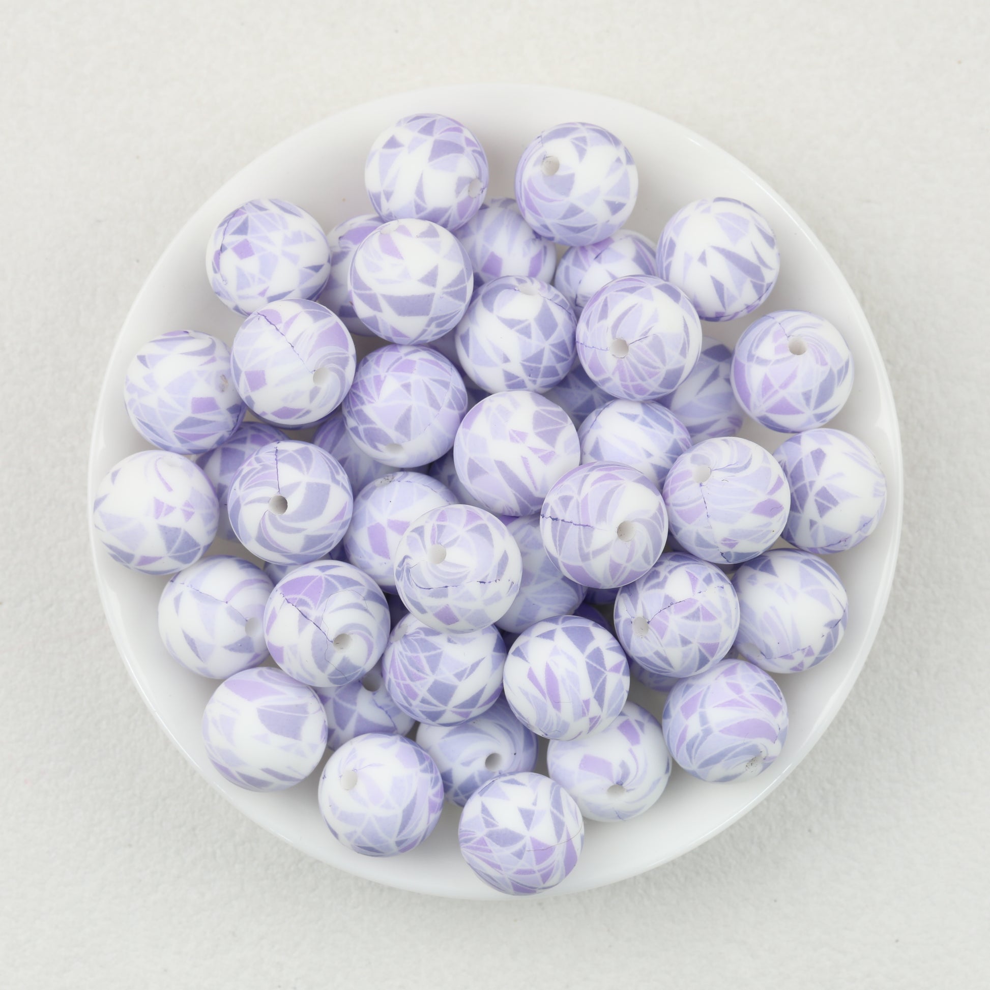 15mm Colorful Polka Dot Print Round Silicone Beads  50pcs 2