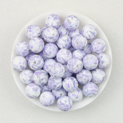 15mm Colorful Polka Dot Print Round Silicone Beads  50pcs 2