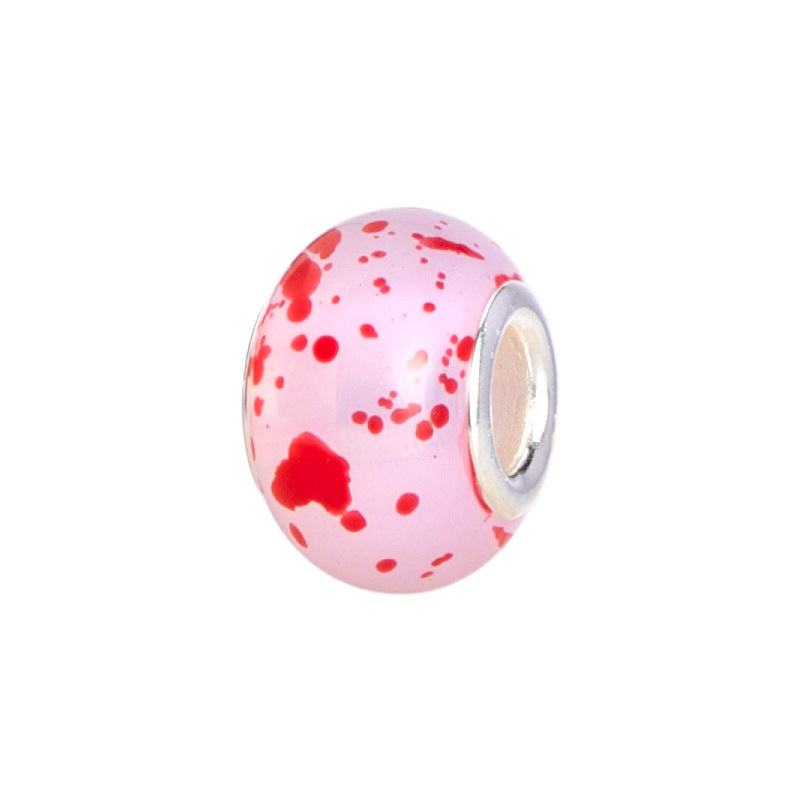Resin Splash Ink Spacer Beads 14mm Large Hole 50pcs 11