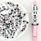  3D Sitting Zebra Silicone Focal Beads 20Pcs