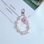 Acrylic Flower Beaded Keychain Pastel Translucent Floral Charm 8