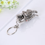 Rubber Halloween Skull Keychain Creative Skeleton on Throne Grey 3
