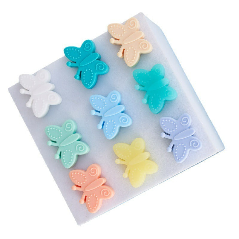 Silicone Focal Beads Butterfly Embossed Wings 20pcs