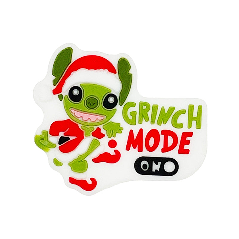 Silicone Focal Beads Christmas Grinch Text Grinch Mode On 20pcs