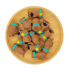 Silicone 3D Focal Beads Brown Dog Head Wearing Bright Collar 2