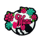 Silicone Focal Beads Mama Cow Print Hot Pink Script 20pcs