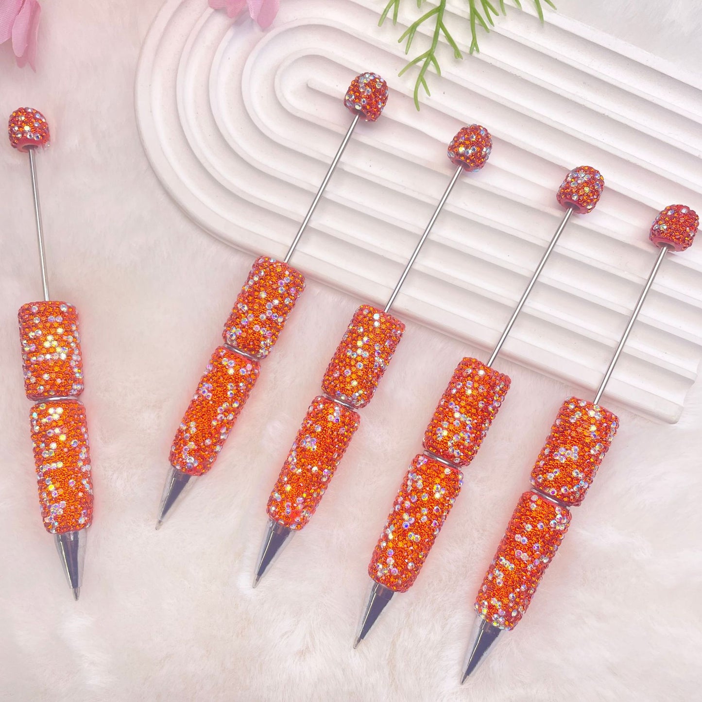 Beadable Pen Full Rhinestone Ballpoint Bright Colorful 6