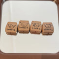 Square Acrylic Beads 20mm Puppy and Cat Coffee Brown 10pcs