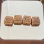 Square Acrylic Beads 20mm Puppy and Cat Coffee Brown 10pcs