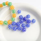 11mm Spiral Pattern Glass Round Beads 10pcs 4