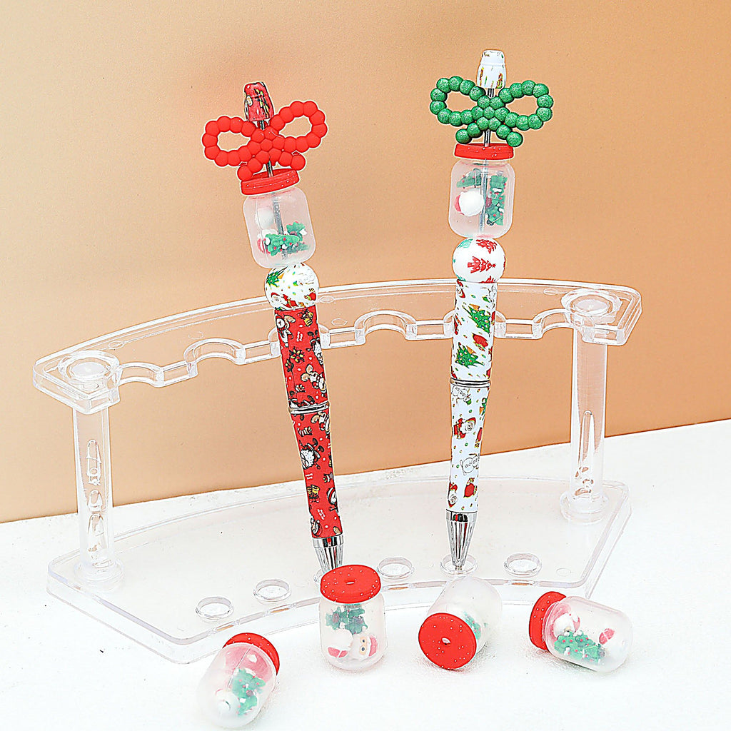 3D Christmas Glitter Bottle Silicone Focal Beads 20pcs