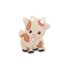 Silicone Focal Beads Bull Beige Patchy Soft Colors 20pcs