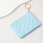Wallet Keychain Coin Purse Plaid Simple Solid Color
