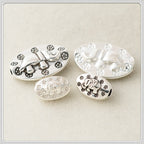 Oval Metal Beads 11.6mm 20mm Auspicious Elephant Bright Silver Alloy 100pcs