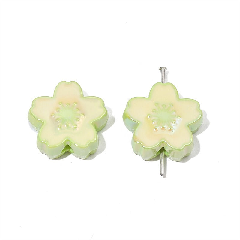 Ombre Sakura Flower Acrylic Beads 20mm Assorted Colors 4pcs 14